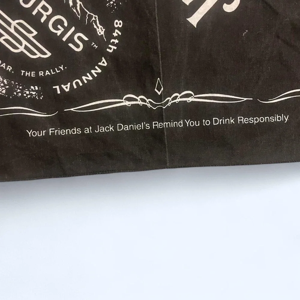 Jack Daniels logo black cotton vintage like bandana